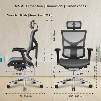 Ergonomische Bureaustoel Spokane Grijs