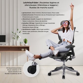 Ergonomische Bureaustoel Norfolk Grijs