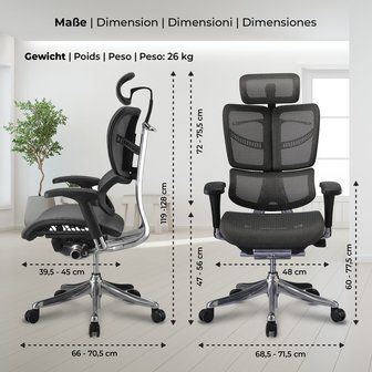 Ergonomische Bureaustoel Norfolk Grijs