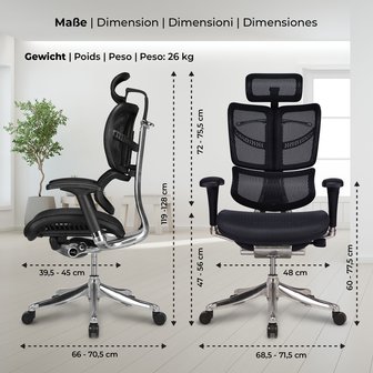 Ergonomische Bureaustoel Norfolk Zwart