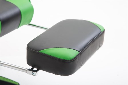 Bureaustoel Baivasto kunstleer Met/Zonder Voetsteun Zwart/Groen,mit Fußablage