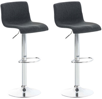 Set van 2 barkrukken Heovor stof Grijs,Chroom
