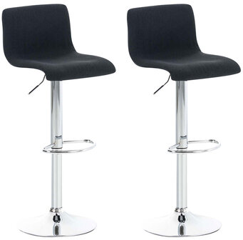 Set van 2 barkrukken Heovor stof Zwart,Chroom