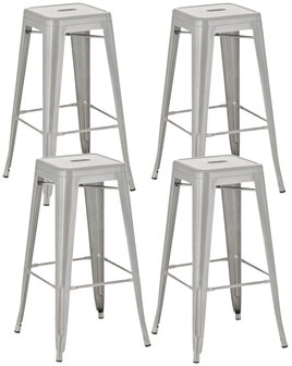 Set van 4 barkrukken Jashuo silber, 