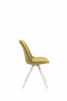 Eetkamerstoel Teulouso Rond frame Stof Groen,Wit