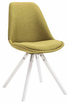 Eetkamerstoel Teulouso Rond frame Stof Groen,Wit