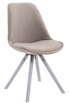 Eetkamerstoel Teulouso Rond frame Stof Taupe,Wit