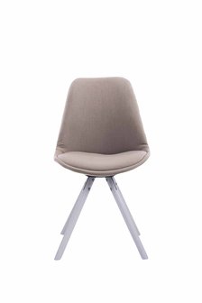 Eetkamerstoel Teulouso Rond frame Stof Taupe,Wit