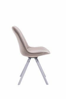 Eetkamerstoel Teulouso Rond frame Stof Taupe,Wit