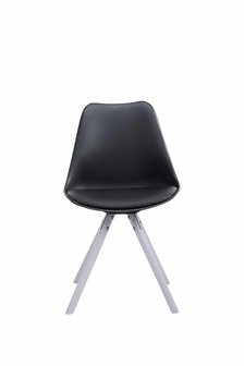 Eetkamerstoel Teulouso Rond frame Kunstleer Zwart,Wit