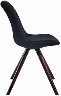 Eetkamerstoel Teulouso fluweel rond frame Zwart,cappuccino