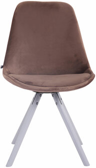 Eetkamerstoel Teulouso fluweel rond frame Bruin,Wit
