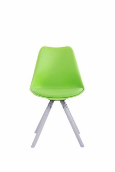 Eetkamerstoel Teulouso Rond frame Kunstleer Groen,Wit
