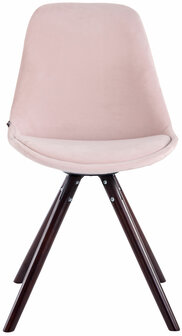 Eetkamerstoel Teulouso fluweel rond frame pink,cappuccino, 