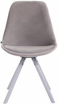Eetkamerstoel Teulouso fluweel rond frame Grijs,Wit