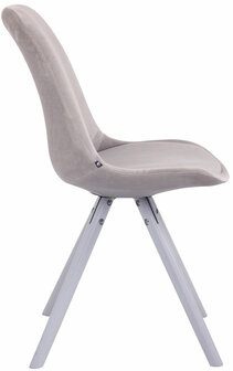 Eetkamerstoel Teulouso fluweel rond frame Grijs,Wit