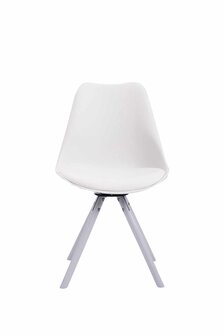 Eetkamerstoel Teulouso Rond frame Kunstleer Wit,Wit