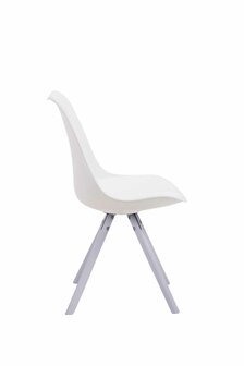 Eetkamerstoel Teulouso Rond frame Kunstleer Wit,Wit