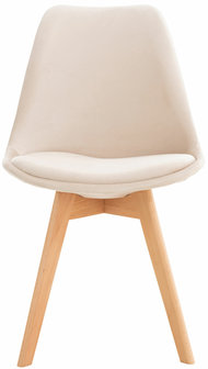 Set van 4 eetkamerstoelen Lenaris beige,Samt, 