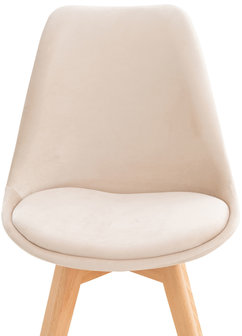 Set van 4 eetkamerstoelen Lenaris beige,Samt, 