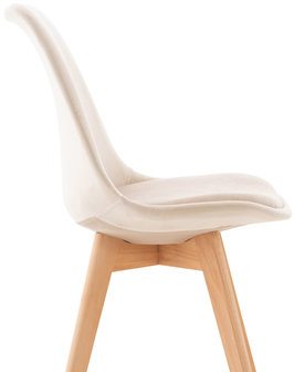 Set van 4 eetkamerstoelen Lenaris beige,Samt, 