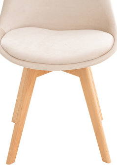 Set van 4 eetkamerstoelen Lenaris beige,Samt, 