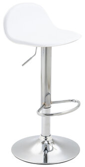 Set van 2 barkrukken Lini wit,chroom, Wit