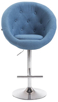 Barkruk Lindin V2 Stof Blauww,chroom