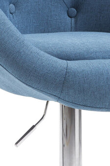 Barkruk Lindin V2 Stof Blauww,chroom
