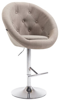 Barkruk Lindin V2 Stof Taupe,chroom
