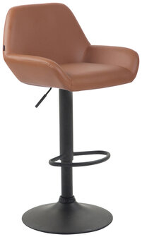 Set van 2 barkrukken Brigi kunstleer licht bruin,zwart, Bruin