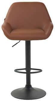 Set van 2 barkrukken Brigi kunstleer licht bruin,zwart, Bruin