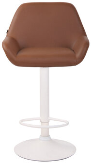 Set van 2 barkrukken Brigi kunstleer licht bruin,wit, Bruin