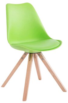 Set van 4 stoelen Teulouso - Vierkant - Kunstleer groen,natura, Groen