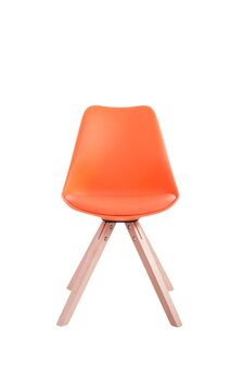 Set van 4 stoelen Teulouso - Vierkant - Kunstleer oranje,natura, Oranje
