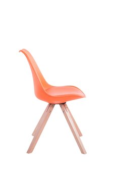Set van 4 stoelen Teulouso - Vierkant - Kunstleer oranje,natura, Oranje