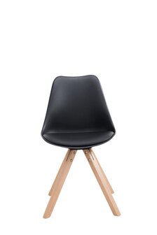 Set van 4 stoelen Teulouso - Vierkant - Kunstleer zwart,natura, Zwart