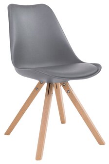 Set van 4 stoelen Teulouso - Vierkant - Kunstleer grijs,natura, Grijs