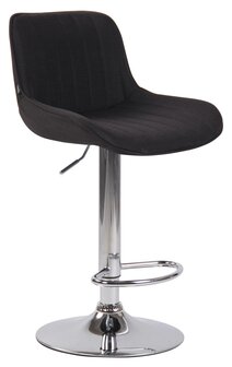 Set van 2 barkrukken Lintine stof zwart,chroom, Zwart