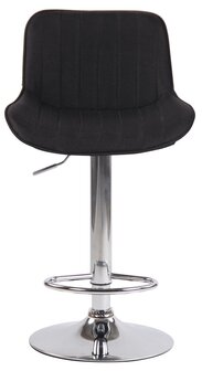 Set van 2 barkrukken Lintine stof zwart,chroom, Zwart