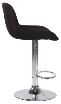 Set van 2 barkrukken Lintine stof zwart,chroom, Zwart
