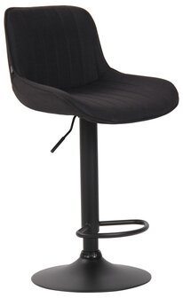 Set van 2 barkrukken Lintine stof zwart,zwart, Zwart