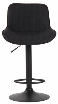 Set van 2 barkrukken Lintine stof zwart,zwart, Zwart