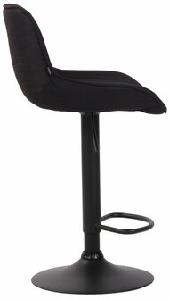 Set van 2 barkrukken Lintine stof zwart,zwart, Zwart