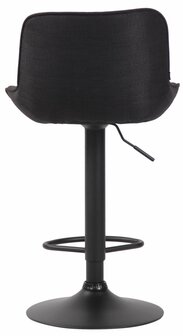Set van 2 barkrukken Lintine stof zwart,zwart, Zwart
