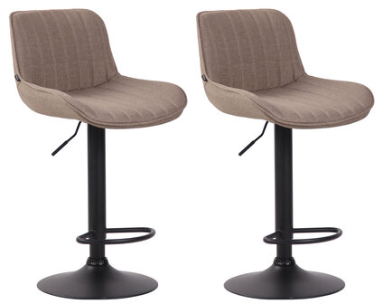 Set van 2 barkrukken Lintine stof Taupe,zwart