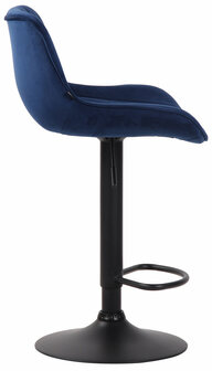 Set van 2 Barkrukken Lintine Fluweel Blauww,zwart