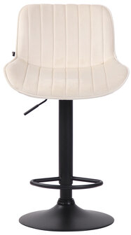 Set van 2 Barkrukken Lintine Fluweel Creme,zwart