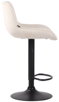 Set van 2 Barkrukken Lintine Fluweel Creme,zwart