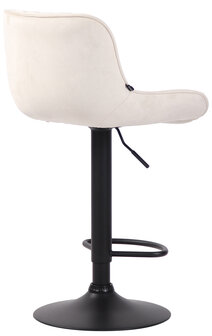 Set van 2 Barkrukken Lintine Fluweel Creme,zwart